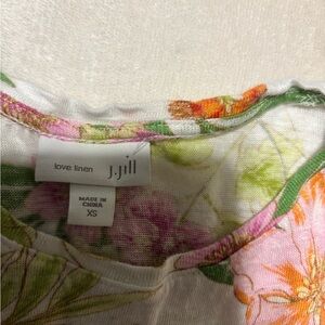 J. Jill XS Floral Linen Blouse - Pink, Green, Orange #2